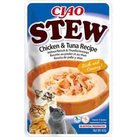 INABA CIAO STEW CHICKEN & TUNA - CAT TREATS - 12X40G