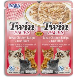 INABA CAT TWIN TUNA WITH CHICKEN IN BROTH – CAT TREAT – 2X40G