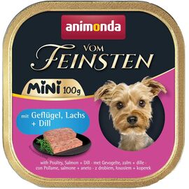 ANIMONDA VOM FEINSTEN ADULT MINI POULTRY, SALMON AND DILL - WET DOG FOOD - 100G