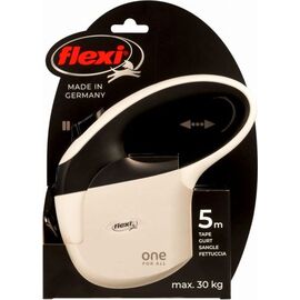 FLEXI ONE FOR ALL S WHITE - BLACK - AUTOMATIC DOG LEASH FOR DOGS UP TO 30KG - 5M