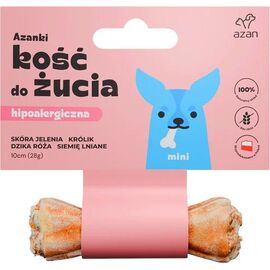 BRIT AZANKI HYPOALLERGENIC BONE MADE OF DEER SKIN WITH RABBIT AND FLAXSEED MINI – DOG TREAT – 10 CM