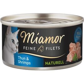 MIAMOR FEINE FILETS NATURELL TUNA WITH SHRIMPS - WET CAT FOOD - 80G