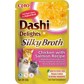 INABA CAT DASHI DELIGHTS SILKY BROTH CHICKEN WITH SALMON - CAT TREAT - 40G