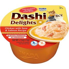 INABA DASHI DELIGHTS KURCZAK TUŃCZYK&ŁOSOŚ - PRZYSMAK DLA KOTÓW - 70G
