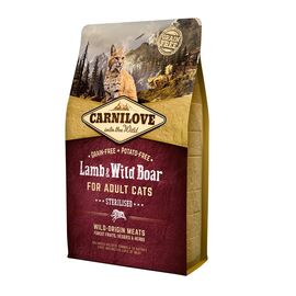 CARNILOVE CAT STERILISED LAMB AND WILD BOAR - DRY CAT FOOD - 2KG