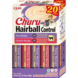 INABA CHURU HAIRBALL CONTROL TUNA AND CHICKEN RECIPE - CAT TREATS - 20X14G