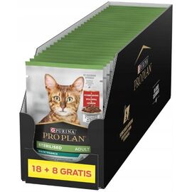 PURINA NESTLE PURINA PRO PLAN STERILISED ADULT MAINTENANCE PIECES WITH BEEF IN SAUCE - WET CAT FOOD - 26X85G (18 + 8 GRATIS)