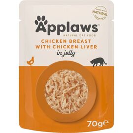 APPLAWS CHICKEN BREAST WITH CHICKEN LIVER IN JELLY - WET CAT FOOD - 70G