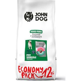 JOHN DOG GOOD FORM ADULT CHICKEN WITH BEEF - DRY DOG FOOD - 12 KG