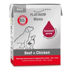 PLATINUM MENU ADULT BEEF+CHICKEN  - WET DOG FOOD - 375G