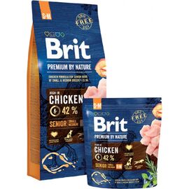 BRIT PREMIUM BY NATURE SENIOR S+M, APPLE, CHICKEN, CORN- DRY FOOD FOR ADULT DOGS OF MEDIUM BREEDS 15 KG
