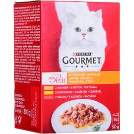 PURINA NESTLE GOURMET MON PETIT POULTRY MIX - WET CAT FOOD - 6 X 50 G