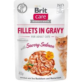 BRIT CARE FILLETS IN GRAVY SALMON FILLETS IN SAUCE - WET CAT FOOD - 85 G