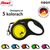 FLEXI NEW NEON 5 M BLACK, YELLOW DOG RETRACTABLE LEAD