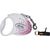 FLEXI GLAM SPLASH PINK WITH SWAROVSKI CRYSTALS S - DOG RETRACTABLE LEAD - 3 M - WHITE