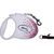 FLEXI GLAM SPLASH PINK WITH SWAROVSKI CRYSTALS M - DOG RETRACTABLE LEAD - 5 M - WHITE