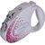 FLEXI GLAM SPLASH PINK WITH SWAROVSKI CRYSTALS M - DOG RETRACTABLE LEAD - 5 M - WHITE