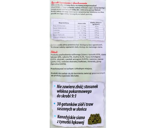 BEAPHAR NATURE GRANULES 1.25 KG RABBIT