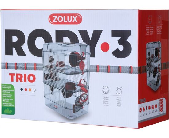 ZOLUX RODY3 TRIO - RODENT CAGE - RED