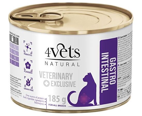 4VETS NATURAL GASTRO INTESTINAL CAT - WET CAT FOOD - 185 G