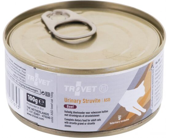 TROVET ASD URINARY STRUVITE WITH BEEF - WET CAT FOOD - 100 G
