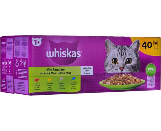 WHISKAS MIX FAVOURITES IN JELLY - WET CAT FOOD - 40X85 G