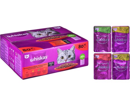 WHISKAS CLASSIC MEALS IN SAUCE - WET CAT FOOD - 80X85 G
