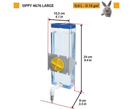FERPLAST SIPPY- AUTOMATIC CONTAINER FOR RODENTS - LARGE
