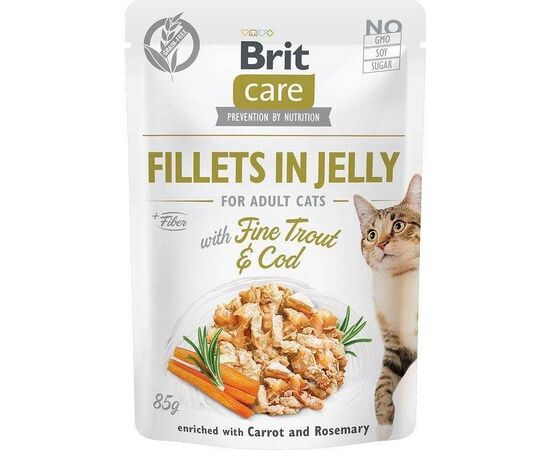 BRIT CARE FILLETS IN JELLY FLAVOUR BOX- WET CAT FOOD - 12 X 85G