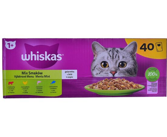 WHISKAS MIX FAVOURITES IN JELLY - WET CAT FOOD - 40X85 G