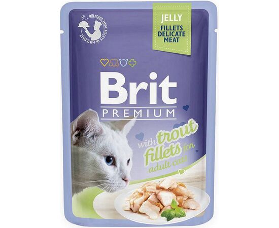 BRIT PREMIUM TROUT FILLETS IN JELLY - WET CAT FOOD - 85G