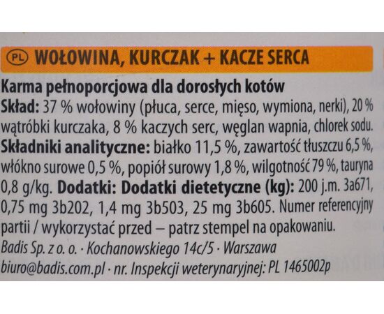 ANIMONDA CARNY ADULT BEEF. CHICKEN AND DUCK HEARTS 200 G