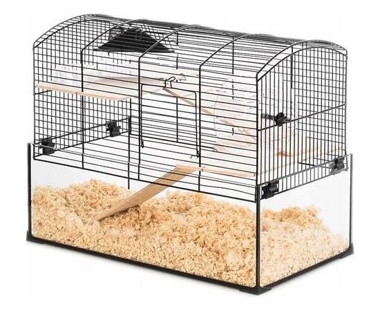 ZOLUX CAGE NEO PANAS LITTLE WITH GLASS CUVETTE, BLACK