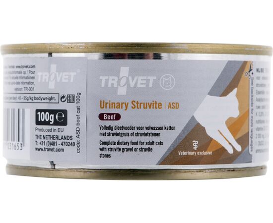 TROVET ASD URINARY STRUVITE WITH BEEF - WET CAT FOOD - 100 G