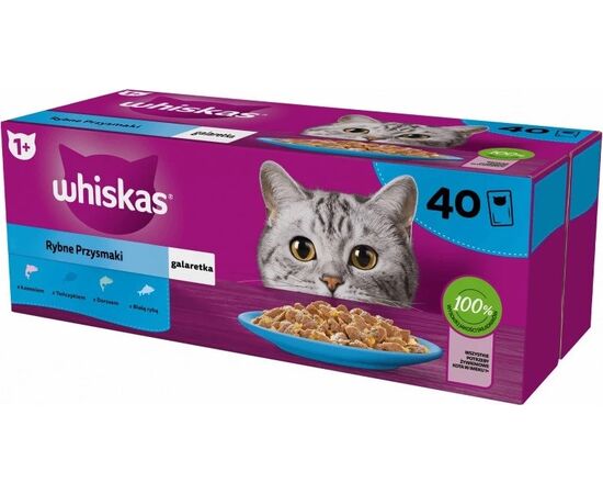 WHISKAS FISH FAVOURITES IN JELLY - WET CAT FOOD - 40X85 G