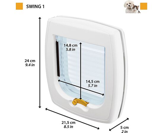 FERPLAST SWING 1 - PET DOOR, BROWN