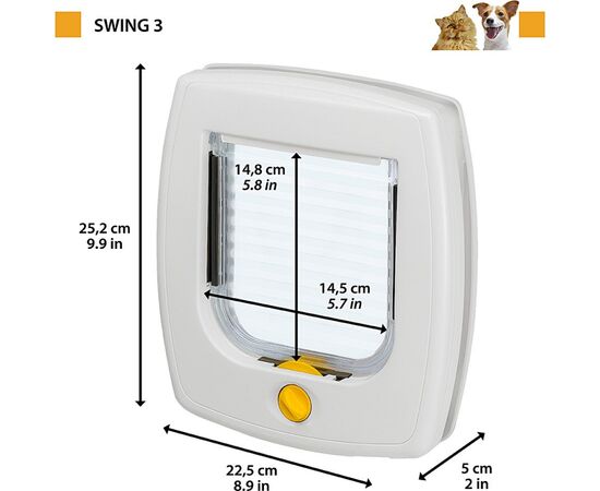 FERPLAST SWING 3 PET DOOR, BLACK