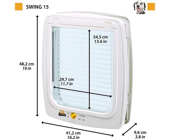 FERPLAST SWING 15 - LARGE DOG DOOR, WHITE