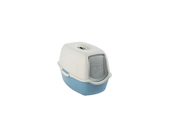 ROTHO BAILEY HOODED LITTER BOX BLUE, WHITE
