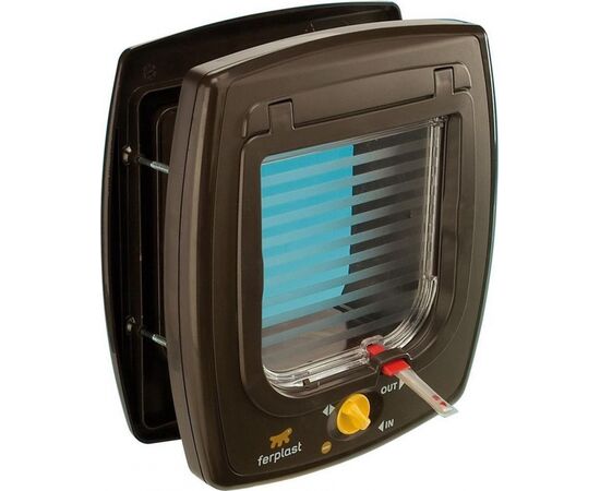 FERPLAST SWING 7 - DOOR WITH MAGNETIC LOCK FOR SMALL DOGS AND CATS, BROWN