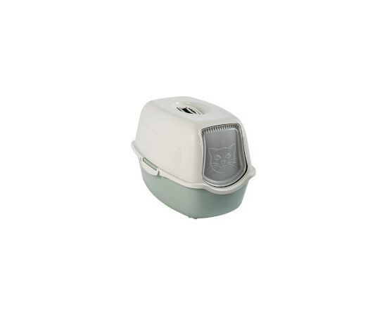 ROTHO BAILEY HOODED LITTER BOX GREEN, WHITE