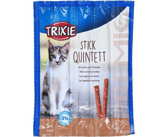 TRIXIE SNACKS PREMIO STICKS-LAMB WITH TURKEY-DRY CAT FOOD-5X5G