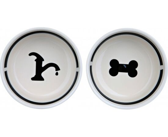 TRIXIE 24641 A SET OF CERAMIC BOWLS ON A STAND 0.6 L