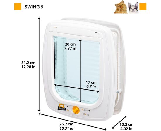 FERPLAST SWING 9 - DOOR FOR MEDIUM DOGS AND LARGE CATS, WHITE
