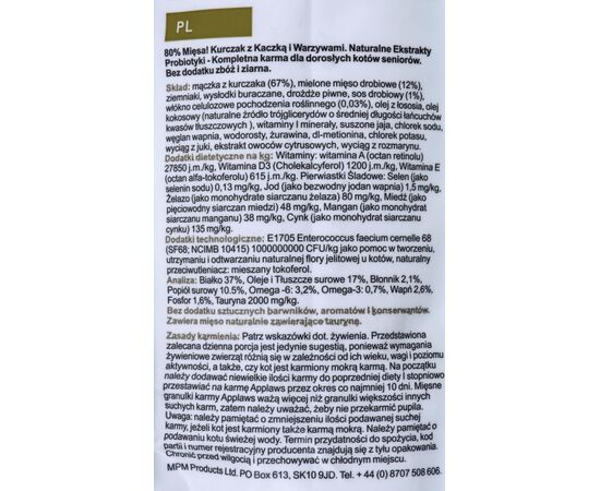 APPLAWS CAT SENIOR CHICKEN 7.5KG