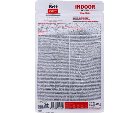 BRIT CARE GRAIN-FREE ADULT INDOOR ANTI-STRESS - DRY CAT FOOD - 400 G