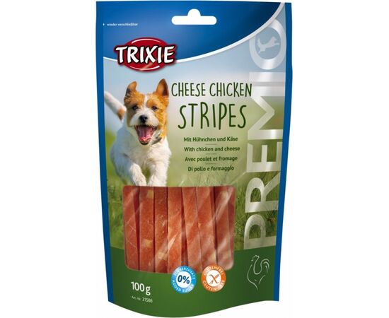 TRIXIE PREMIO STRIPES CHEESE CHICKEN STRIPES- DOG TREAT - 100G