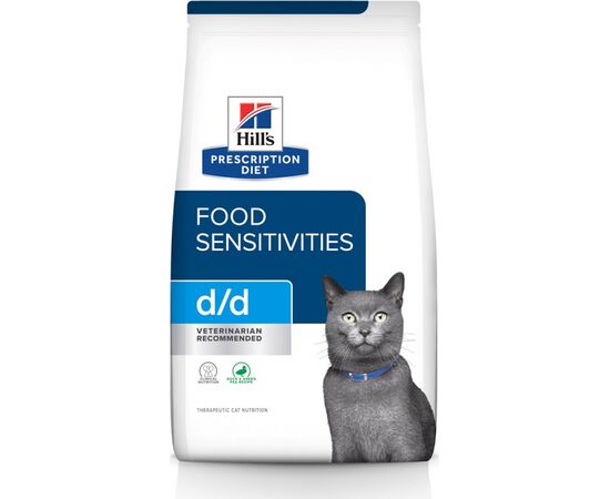 HILL'S PRESCRIPTION DIET FELINE D/D DRY CAT FOOD DUCK, PEAS 1,5 KG