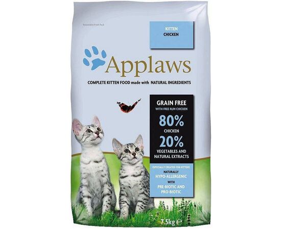 APPLAWS 5060122491396 CATS DRY FOOD 7.5 KG KITTEN CHICKEN