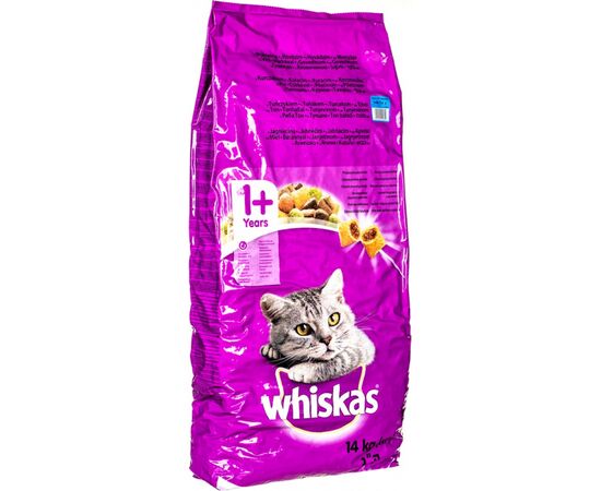 WHISKAS DRY CAT FOOD ADULT CATS WITH TUNA & VEGETABLES 14 KG